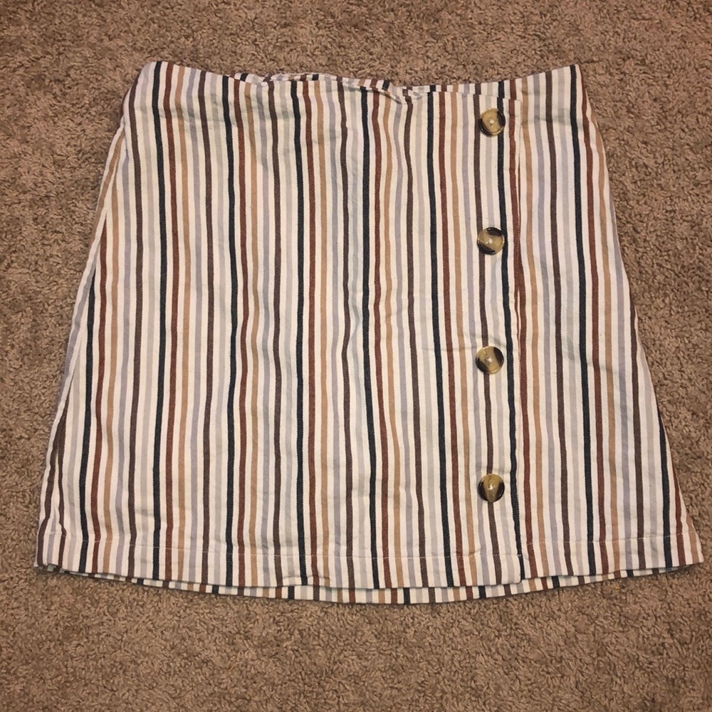 Striped Miniskirt with Buttons
